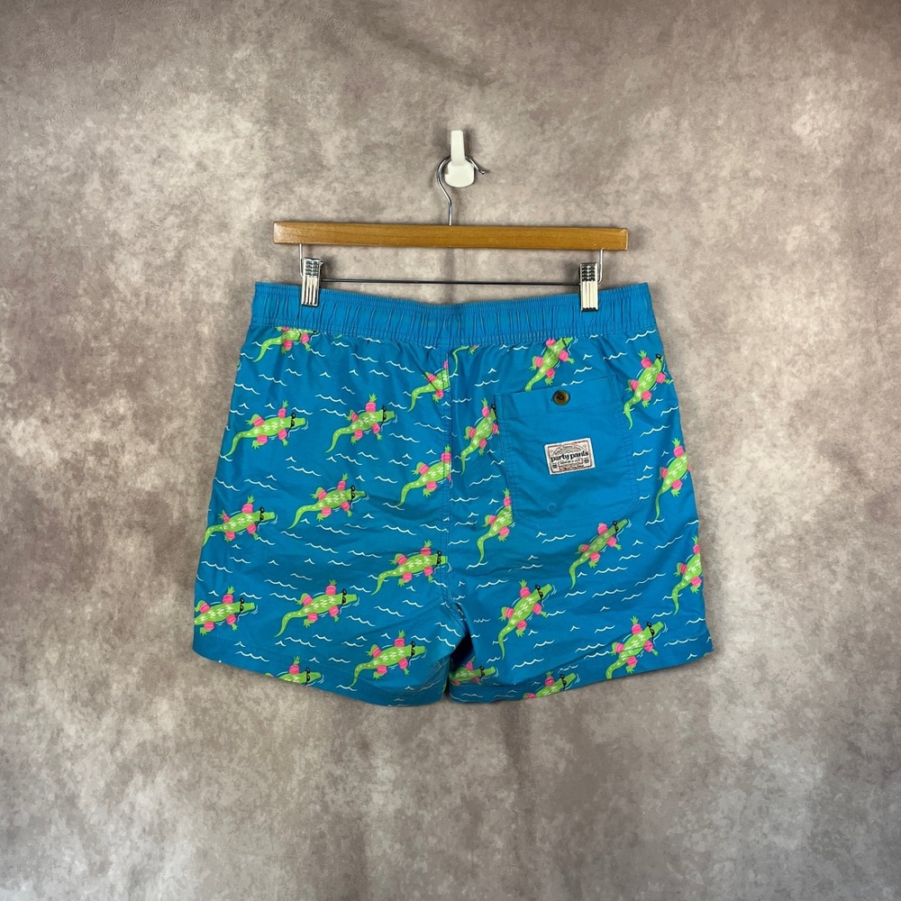 Y2K Party‎ Pants Mens Swim Trunks Alligator Print Swim Shorts Medium - Picture 4 of 6